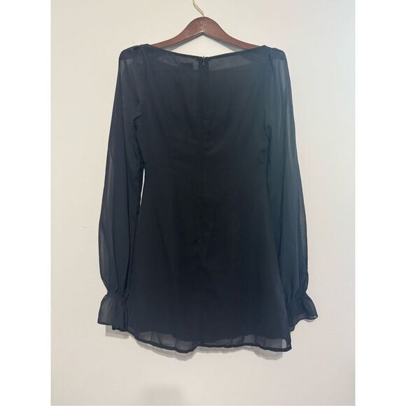 Princess Polly Bayford Long Sleeve Mini Dress Black US Size 6 NWT New - Picture 9 of 12